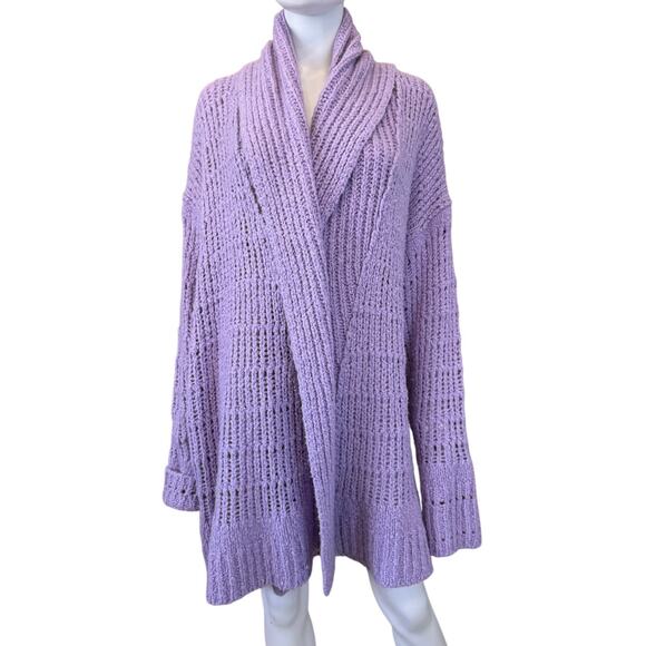FREE PEOPLE X RTR X REVOLVE Lavender Serene Cardigan Sweater Size L - Picture 4 of 9